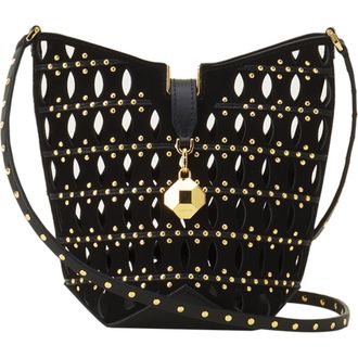 Lanvin Catch Nano By Lanvin Bucket Bag In Suede in Black/gold at Nordstrom