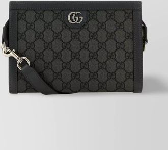 Gucci gg supreme fabric and leather crossbody bag