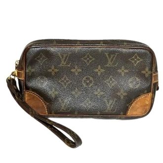 Louis Vuitton Pre-owned Clutches, male, Brown, Size: ONE SIZE Pre-owned Marly Dragonne Monogram Clutch Bag