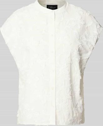 s.Oliver Black Label Relaxed Fit Blusentop mit Baumwoll-Anteil in Weiss, Gr&ouml;&szlig;e 34