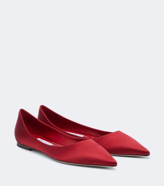 Jimmy Choo London Love satin ballet flats