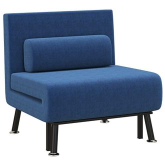 HOMCOM Sof&aacute; cama individual 75x70x75 cm azul