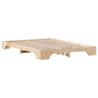 Berkfield Home Bed Frame Natural Pine Wood 160 x 200 cm Durable Bed Frame in Beige