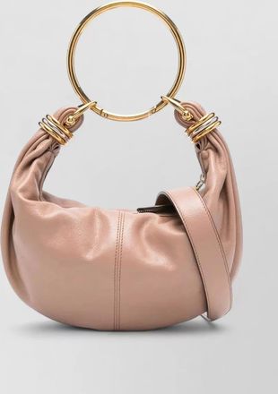 Chlo&eacute; soft leather clutch bag ring handle