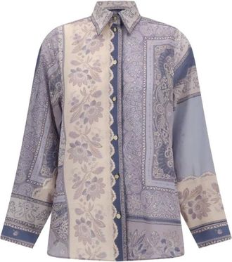 Zimmermann Overhemden, Dames, Veelkleurig, S, Katoen, Lucky Relaxte Shirt met Paisley Patroon