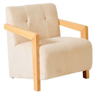 Nordlys Sill&oacute;n en madera y pana beige