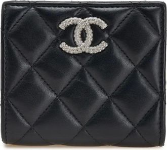 Chanel 2021-2025 CC Quilted Lambskin Compact Bifold Wallet small wallets - women - Lambskin - One Size - Black