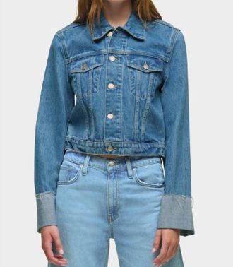 Hudson Cuffed Crop Denim Jacket In Universale
