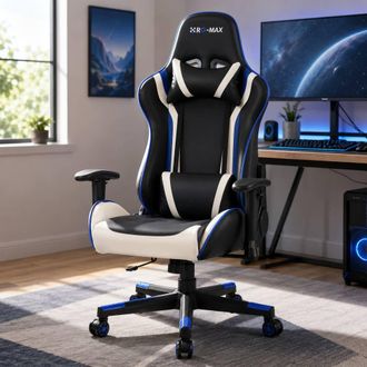 RayGar RG-MAX Gaming Chair High Back, Padding, Adjustable Height & Arms in Blue | Size: 1 Pack
