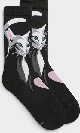 Bleuforêt Womens Chiaroscuro cat socks