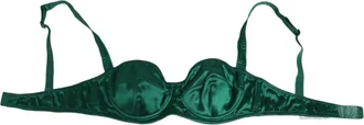 Dolce & Gabbana Womens Green Satin Semi-Padded Underwire Musk Underwear Silk Clothing