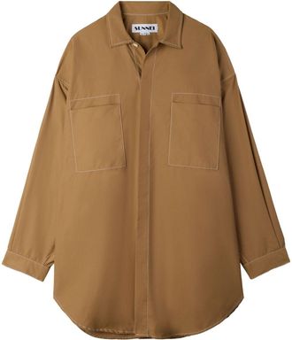 Sunnei oversized shirt - unisex - Cotton/Polyamide - M - Brown