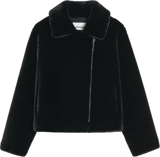 Apparis notch-lapel zippered faux fur jacket - women - Polyester - L - Black