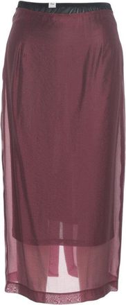 8pm Flowing Midi Skirt With Semi-Transparent Overlay And Lace Hem