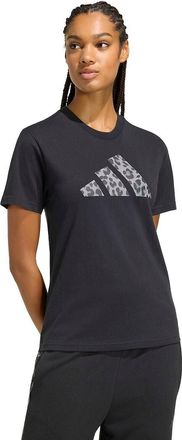 adidas T-shirt met korte mouwen en logo in luipaardprint