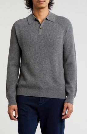 Amicale Cashmere Rib Cashmere Polo Sweater in Mgry at Nordstrom Rack, Size Xx-Large