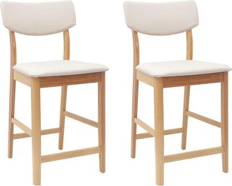 vidaXL Sillas De Comedor 2 Uds. Madera De Caucho S&oacute;lido Natural Vidaxl