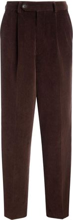 Bally pleated corduroy trousers - men - Cotton/Cotton - 48 - Brown