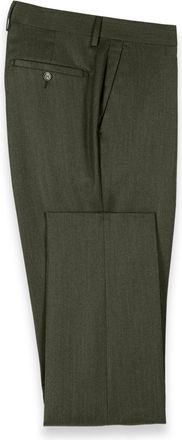 Paul Fredrick Wool Flannel Solid Flat Front Pants