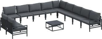 vidaXL Garden Sofa Set 12 pcs Anthracite Steel Vidaxl