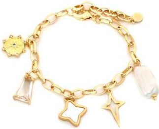 Panacea Faux Pearl Charm Bracelet in White at Nordstrom Rack