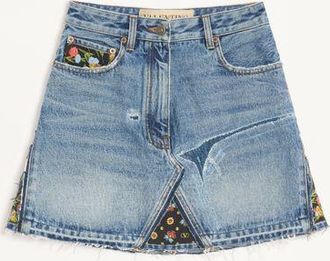 Valentino Short Denim Skirt Woman BLUE 36