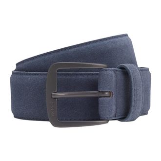 HUGO BOSS Cintur&oacute;n de piel de ante - Accessories - Hombre - Azul - 100 CM