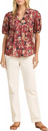 Trovata Nadine Blouse In Oleander Rouge