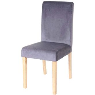 Hhg non utilizzato] Sedia Littau velluto soggiorno cucina sala da pranzo 43x56x90cm grigio piedi chiari