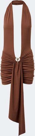 CHRISTOPHER ESBER Pierced Orbit halterneck jersey minidress