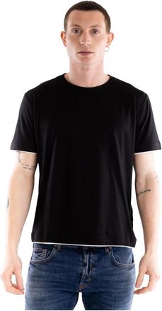 Paolo Pecora T-shirts - Heren - T-shirts - Zwart - XL - Katoen - Tops