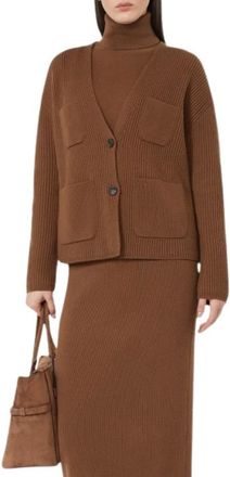 Max Mara Truien & Vesten, Dames, Bruin, M, Wol, Maglia