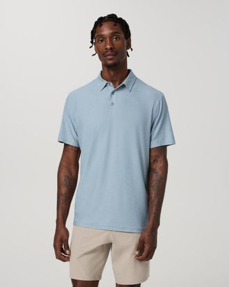 Vuori Clothing Strato Tech Polo | Raindrop Heather | XS, Size Extra Small