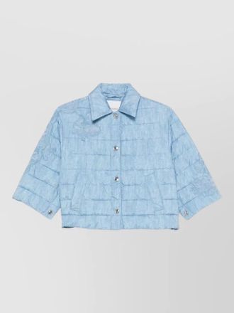 Ermanno Scervino cropped jacket quilted floral embroidery pockets