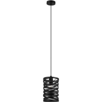 Eglo Lampadario A Sospensione Contemporaneo Cremella Acciaio Nero 1 Luce E27