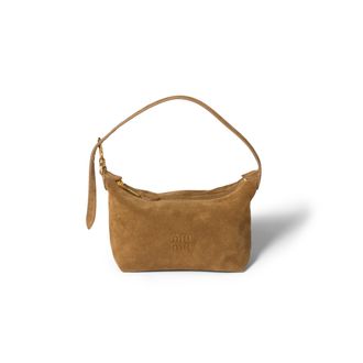Miu Miu Spirit Suede Pouch, Woman, Olive Green