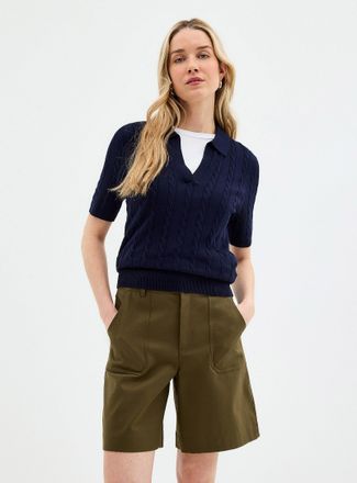 Contemporaine Womens Stretch structured twill short Fit: Wide leg, high rise