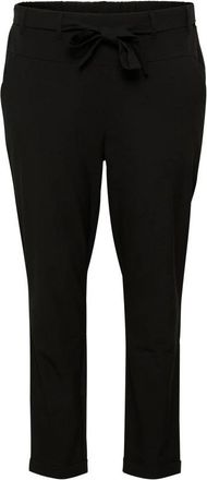 Kaffe Curve Zwart Diep Geriemde Slim-Fit Broek - Dames - Slim Fit Broeken - Zwart - 4XL - Broeken