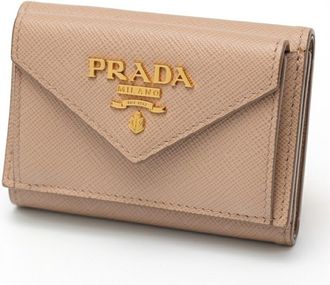 Prada Pink Beige Saffiano Metal Wallet (Tri-Fold) (Pre-Owned)