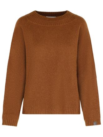 Max Mara Laser Sweater In Lear Colored Camel Yarn