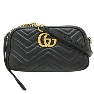 Gucci Pre-owned Cross Body Bags, female, Black, Size: ONE SIZE Pre-owned GG Marmont Pochette Shoulder Bag