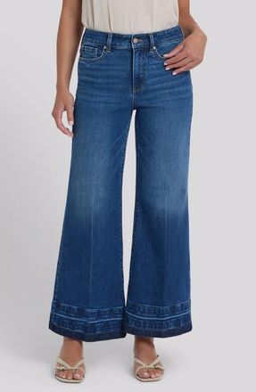 NYDJ Mia Release Hem High Waist Ankle Flare Palazzo Jeans in Trail Lands at Nordstrom, Size 14