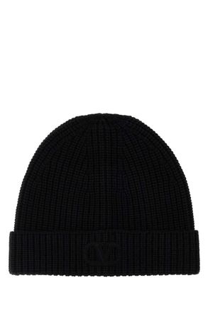 Valentino Garavani Black wool beanie hat