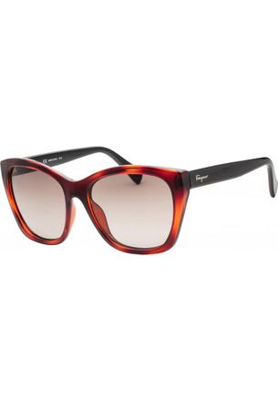 Ferragamo Womens SF957S-214 SF957S 56 214 Fashion Sunglasses - Brown - One Size