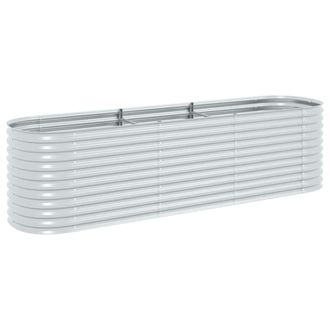 vidaXL Arriate De Acero Galvanizado Plateado 320x80x81 Cm Vidaxl