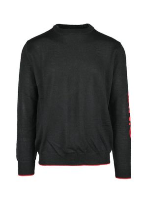 Costume National Black Crewneck Virgin Wool-Blend Sweater