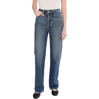 Levi's Ribcage Jeans Womens Blue Denim High-Rise Straight Leg KFC945