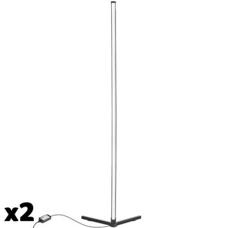 TecTake 2 l&aacute;mparas de pie LED, 16 millones colores, 200+ modos de luz, negro