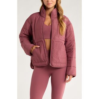 Zella Quilted Packable Jacket in Burgundy Shade at Nordstrom Rack, Size X-Large
