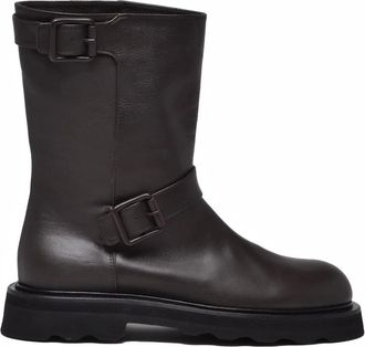 Pomme Dor Brown Leather Buckle Biker Boots